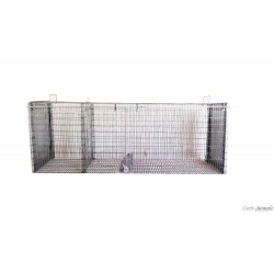Capcana animale dăunătoare cu două intrări si compartiment pentru momeală vie, 140x40x50 cm
